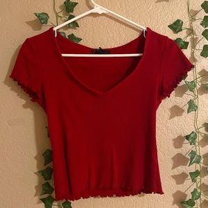 Forever 21 Red V-neck Top